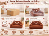 Kids Armchair Toddler Reading Sofa, Full Compression, Teddy Velvet Cute Brown Bear Shape Kids Sofa 13991023