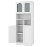 Bathroom Storage Cabinet with Glass Doors and Shelves 70453917