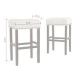 30-inch Backless ivory Leather Counter Stool N780P234206L