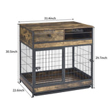 ZNTS Furniture Dog Cage Crate with Double Doors ,Rustic Brown,31.5"WX22.64"DX30.59"H W1903P151322