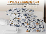 8PCS Halloween Comforter Set, Witch Pattern Bed in A Bag Bedding -1 Comforter, 2 Pillow Shams, 1 19467006