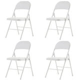 4pcs Elegant Foldable Iron & PVC Chairs for Convention & Exhibition White 68564709