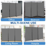 ZNTS FCH 6FT Trifold 160g Polyester Cloth Plastic Foot Carbon Steel Frame Foldable Screen Gray 23785292