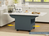 39.4" Wood Folding Dining with 4 Wheels, Wood Folding End with Wheels, Folding Dining 18512493