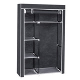 ZNTS 64" Portable Closet Storage Organizer Wardrobe Clothes Rack with Shelves Gray 48294238