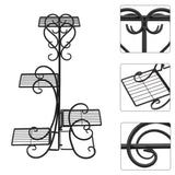 ZNTS 4 Potted Square Flower Metal Shelves Plant Pot Stand Decoration for Indoor Outdoor Garden Black 34517195