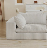 Cloud Sofa,Corduroy Fabric,Deep Seat Couches,Double-layer design,Removable Cushion,No Assembly, DIY W2824P324525