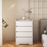 4 Drawer Dresser, Chest of Drawers Without Handle, White Dresser for Bedroom 100% Waterproof, Modern W132166400
