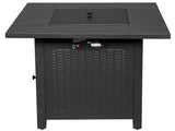 28-Inch Fire Table50000 BTU Gas Firepit with Volcanic Stone Black 55999158