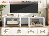 Hidden Cat Litter Box Cabinet, Privacy Enclosure Cat House TV Stand/Side Table, 310LBS Tabletop 29950185
