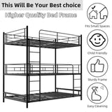 Heavy-duty triple frame bed with built-in ladder and full-length railing, floor safe for W1935P330699