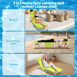 3-in-1 Heavy Duty Tanning Chair with Face Hole Adjustable 5-Position Folding Chaise Lounge Chairs W3399P310389