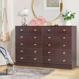 ZNTS Modern Simple 6-Drawer Dresser Brown 72602814