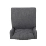 Vienna Contemporary Fabric Tufted Wingback 31 Inch Counter Stools, Set of 2, Charcoal and Dark Brown 64856.00CHAR