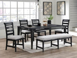 ZNTS Modern 1pc Dining Bench Black Frame Upholstered Cushion Plush Comfort Seat Kitchen Dining Room B011P218341