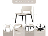 Modern minimalist white PU leather Dining Chairs Set of 2, comfortable backrest design, metal leg W1727P426736