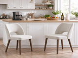Tool-Free Assembly Dining Chairs Set, Upholstered Chenille Kitchen Chairs with Rubberwood Legs, 68287385