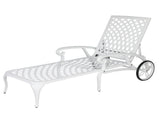 193*64.5*93cm Backrest Adjustable Courtyard Cast Aluminum Lying Bed White 04914009