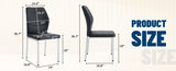 4-piece set of black silver light luxury PU dining chairs ergonomic backrest, 36.7 inches high, W1151P282690