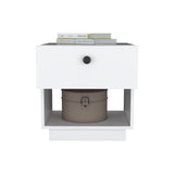 Paris 1 Drawer Nightstand , End Table, Side Table Open Lower Shelf -White B07092136
