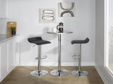 Contemporary Adjustable Round Bar Table in Silver B202P223297
