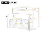30'' Bathroom Vanity with Ceramic Sink Combo, Modern Freestanding Storage Cabinet with Gold Handles, N710P194898K