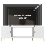 70 Inch TV Stand, Heavy Duty Wood Media Entertainment Center Console with Cabinet Storage & Open T3609P332396