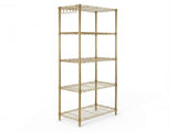 5-layer display rack with adjustable layer spacing, plug-in deformable structure, adjustable feet, 43103074