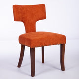 Mid Century Modern Dining Chairs Set of 2, Farmhouse Linen Fabric Upholstered Accent Chair Curved W1143P186368