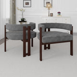 COOLMORE Modern Accent Chair Teddy Upholstered Armchair with Open Back 3 Legs Barrel Dining Chair W395P233456