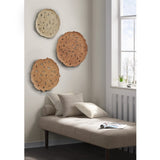 Textured Feather 3-piece Metal Disc Wall Decor Set B03598812