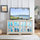 LED Curio Display Cabinet Antique Display Cabinet with Glass Doors Adjustable Shelves for W2275P231690