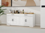 55.91" Large Farmhouse Buffet Cabinet Storage Sideboard with 2 Drawers and 4 Doors for Dining Living W282138080