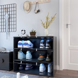 Black Glass Door Shoe Box Shoe Storage Cabinet With RGB Led Light W331P235039