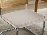 Mid Century Modern Dining Chairs Set of 2, Velvet Accent Chairs with Natural Cane Back & Stainless 64962854