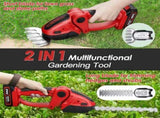 2-in-1 Cordless Grass Trimmer & Hedge Shear - 400W Motor , Lightweight 2.04lbs, 90&deg 00074415