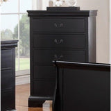 Elegant Bedroom 1pc Chest Of Drawers Black Color Drawers Tall Chest Plywood Furniture B011P238911
