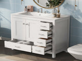36" White Bathroom Vanity with Ceramic Sink Combo, Abundant Storage Cabinet -2 Soft-close doors and WF319798AAK