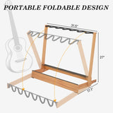 ZNTS Folding Hardwood With Corrugated Metal Guitar Stand for Electric Guitar, Bass, or Acoustic 35910596