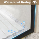 56-60 " x 72" Tempered Glass with Explosion Proof Film, Aluminum Frame Double Sliding Shower Door, W1675P288488