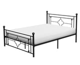 1pc Full Platform Bed Black Finish Metal Frame Ball Finials Modern Traditional Look B011P207843