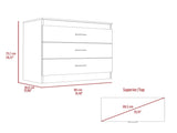 Bethage 3-Drawer Dresser White B06280072