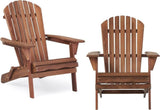 Wooden Outdoor Folding Adirondack Chair Set of 2 Wood Lounge Patio Chair for Garden,Garden, Lawn, W1390124961
