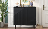 Mirod Modern Minimalist Side Cabinet with Adjustable Shelves ,Stylish Geometric Door Design,Ample N760P221050B