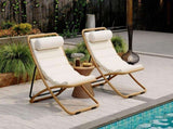 TREXM 2-Pieces Outdoor Folding Chair, Rattan-Wrapped Patio Chair with Adjustable Backrest, Thick N715P428435V