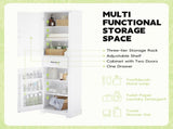 Tall Bathroom Storage Cabinet, Freestanding Storage Cabinet with Twos and Adjustable Shelves, N725P246463K