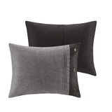 7 Piece Faux Suede Comforter Set Grey Queen B03596891