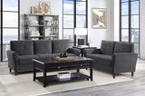 Gray Velvet Upholstery 1pc Comfort Loveseat Plush Seatbacks Tufted Detail Solid Wood Frame Modern B011P204913