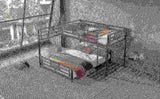 L-shaped Metal Twin over Full Size Bunk Bed, Black N709P196510B