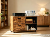 () 3-Drawer Wooden Filing Cabinet with Wheels P2 Particleboard with Melamine 83894749
